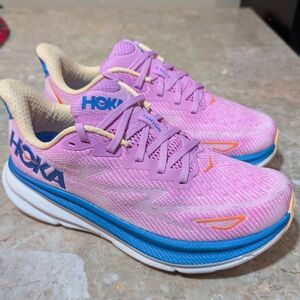 Hoka One One Clifton 9 Pink-Blue Running Shoes #F27223C Women Size 7.5B No Box